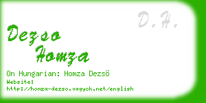 dezso homza business card